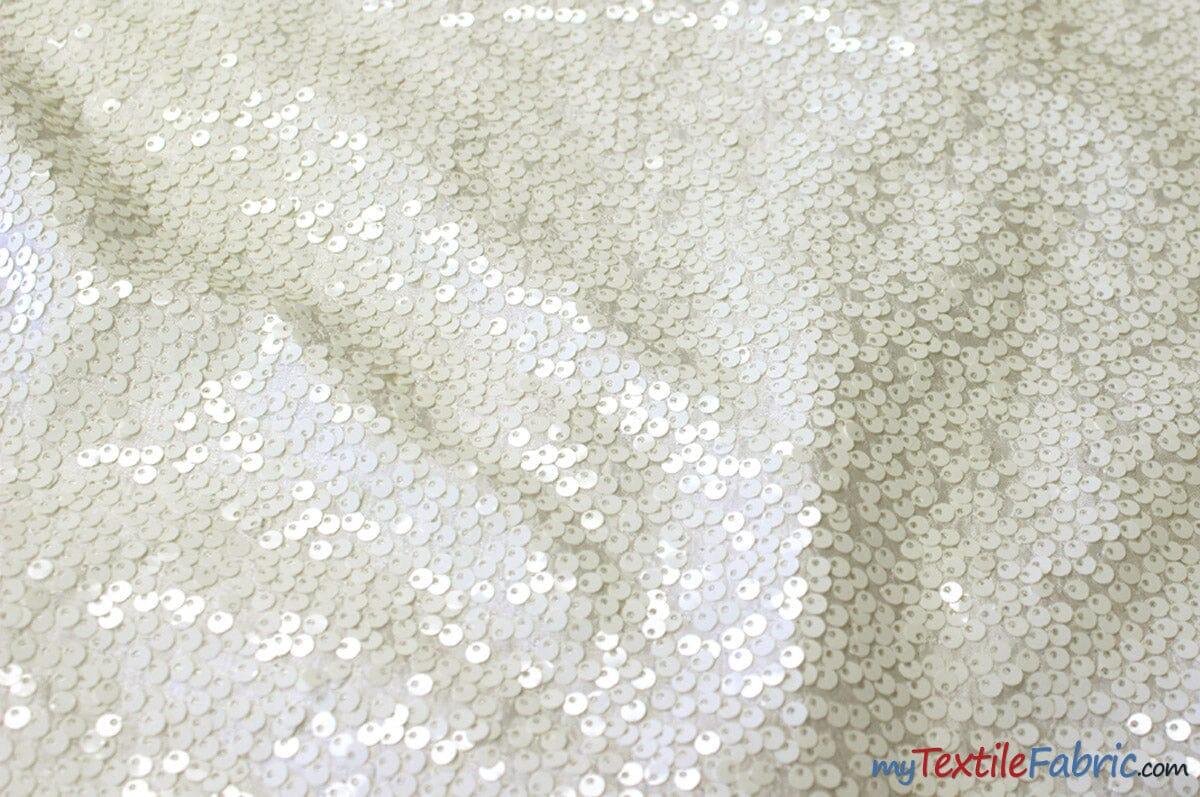 Sequins Taffeta Fabric by the Yard | Glitz Sequins Taffeta Fabric | Raindrop Sequins | 54" Wide | Tablecloths, Runners, Dresses, Apparel | Fabric mytextilefabric Yards Ivory