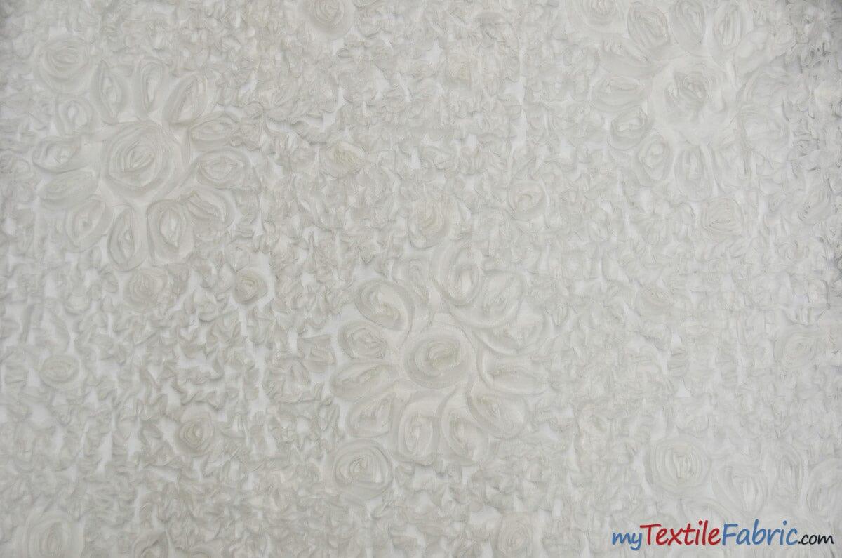 Wedding Bliss Fabric | 3d Floral Chiffon Fabric | Floral Chiffon Embroidery | 52" Wide | 4 Colors | Fabric mytextilefabric Yards Ivory