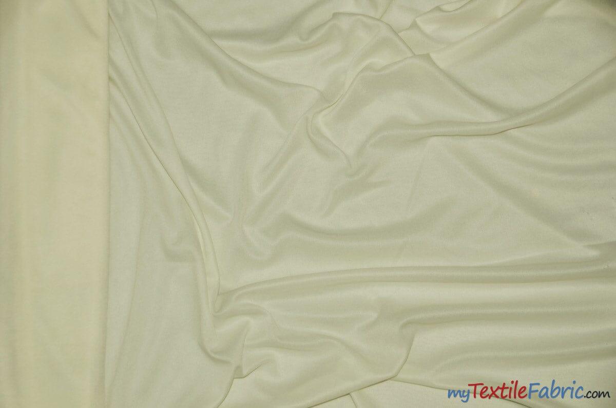 Interlock 70 Denier Polyester | Stretch Lining | Polyester Knit Lining | 60" | White Ivory Black | Fabric mytextilefabric Yards Ivory