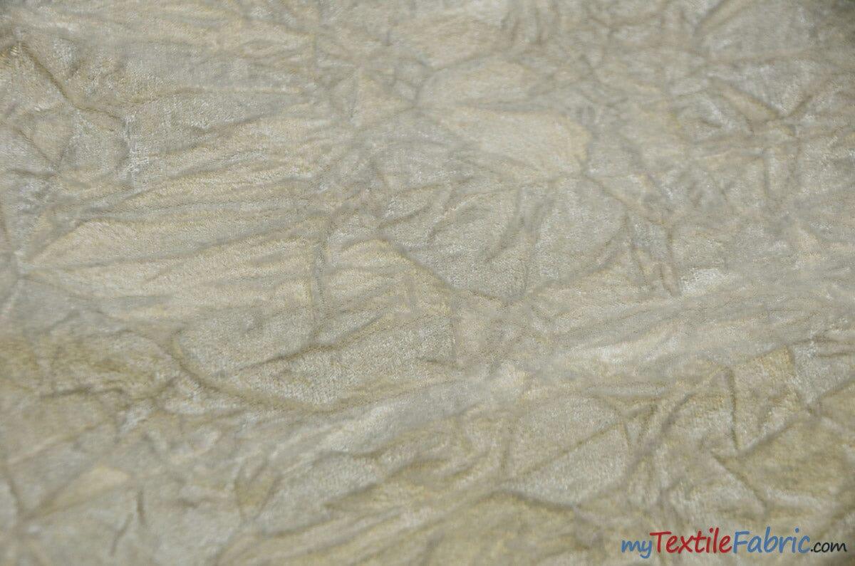 Crushed Triple Velvet | Crush Velvet Fabric | 45" Wide | Original Crushed Plush Velvet | Multiple Colors | Fabric mytextilefabric Yards Ivory