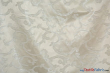 Load image into Gallery viewer, Vineyard Scarlet Jacquard | Vineyard Scarlet Brocade | 60&quot; Wide | Drapery, Curtains, Tablecloth, Costume | Multiple Colors | Fabric mytextilefabric Yards Ivory 
