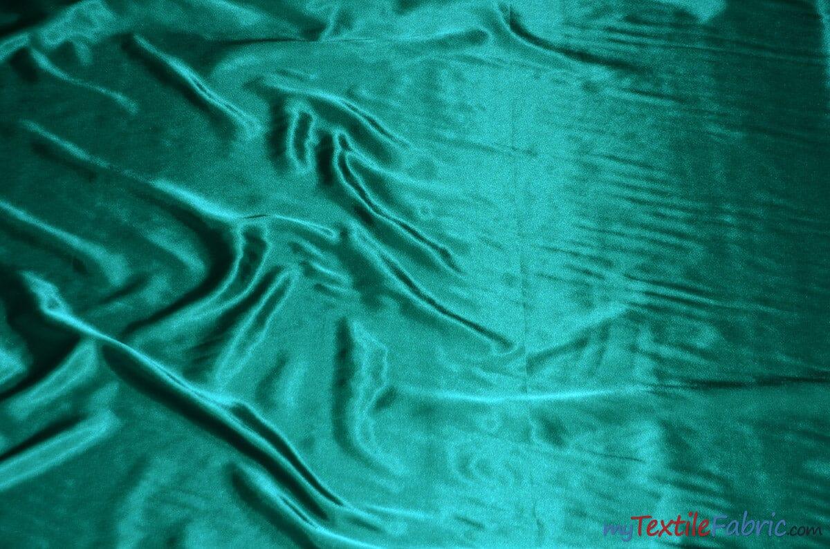 Silky Soft Medium Satin Fabric | Lightweight Event Drapery Satin | 60" Wide | Economic Satin by the Wholesale Bolt | Fabric mytextilefabric Bolts Jade 0013