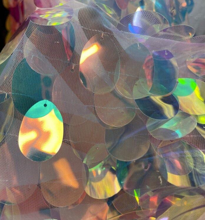 Jumbo Paillettes Sequins | Iridescent Jumbo Sequins Fabric | 52" Wide | My Textile Fabric