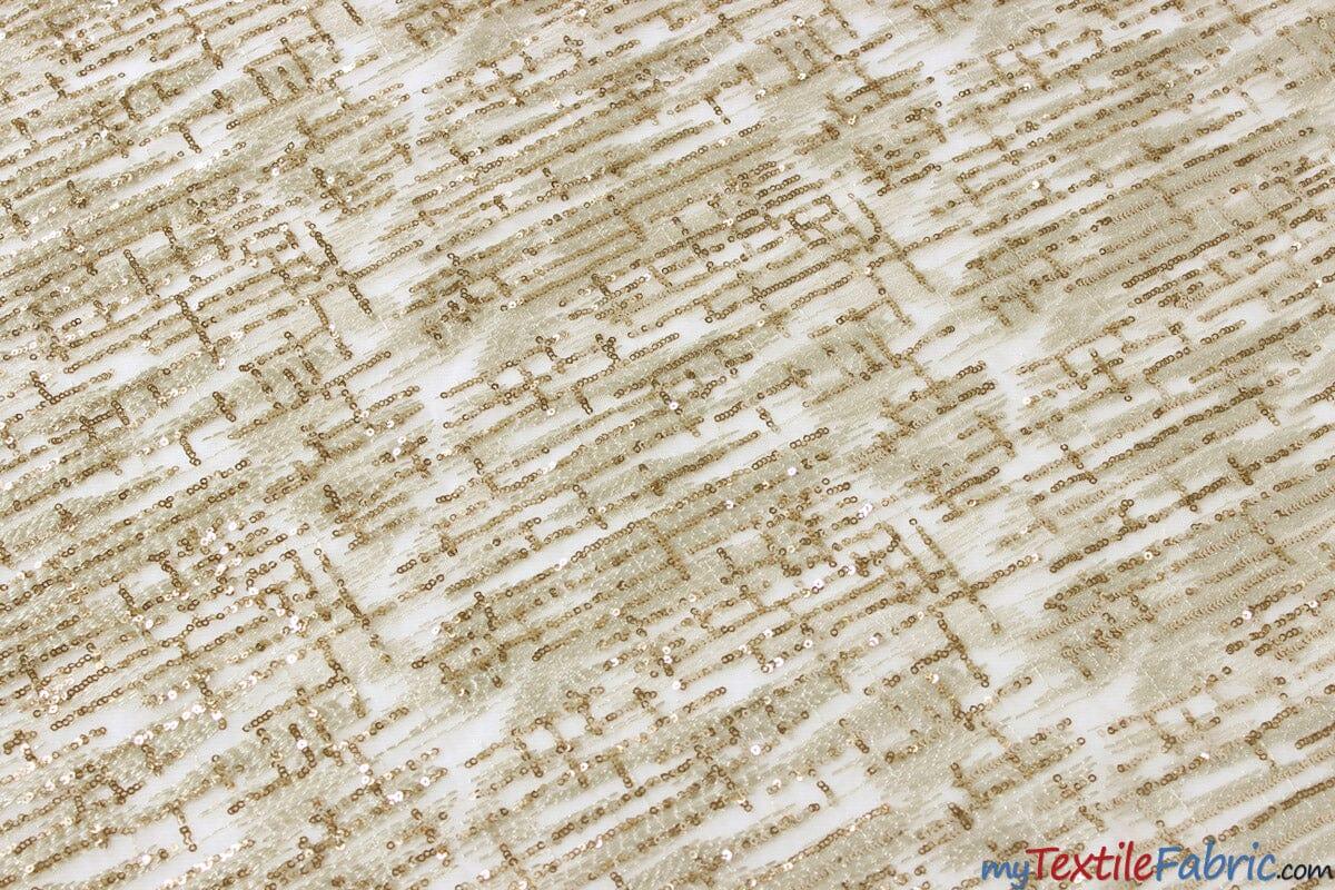 Sequins Everleigh Lace Fabric | Everleigh Embroidery | 52" Wide | Multiple Colors | Fabric mytextilefabric Yards JW Gold