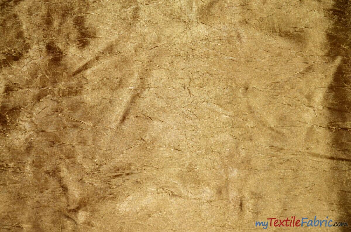 Silky Crush Satin | Crush Charmeuse Bichon Satin | 54" Wide | Continuous Yards | Multiple Colors | Fabric mytextilefabric Yards Khaki