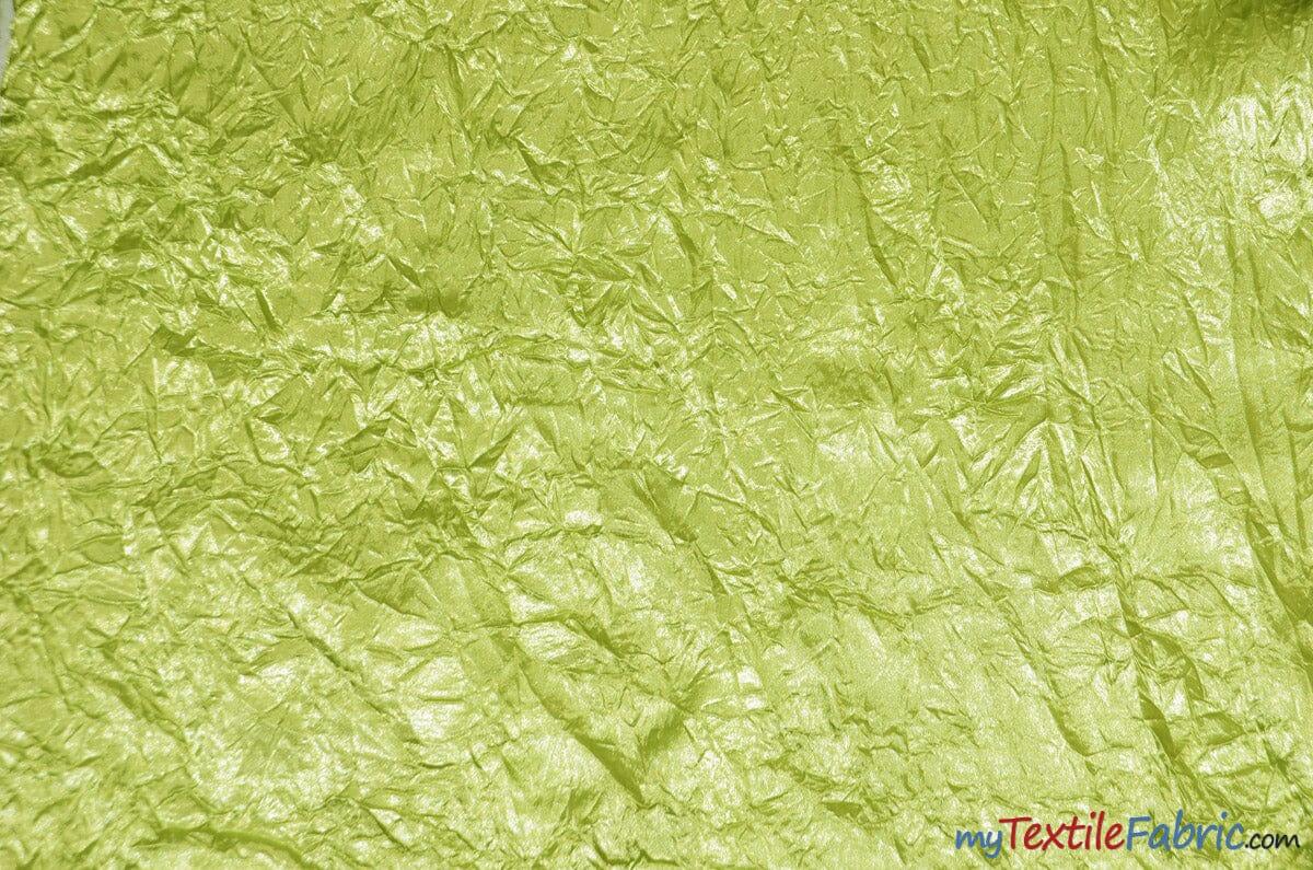 Silky Crush Satin | Crush Charmeuse Bichon Satin | 54" Wide | Continuous Yards | Multiple Colors | Fabric mytextilefabric Yards Kiwi