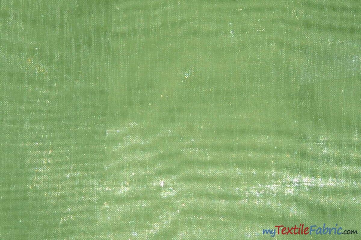 Soft and Smooth Mirror Organza Fabric | 60" Wide | Continuous Yards | Multiple Colors | Fabric mytextilefabric Yards Kiwi