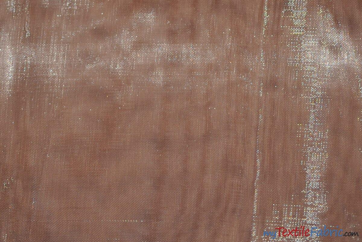 Soft and Smooth Mirror Organza Fabric | 60" Wide | Continuous Yards | Multiple Colors | Fabric mytextilefabric Yards Latte