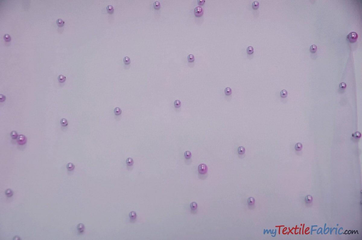 Very Soft Tulle with Pearls | Tulle with Beads | 52" Wide | Bridal Veil Tulle, Wedding Dress | Fabric mytextilefabric Yards Lavender