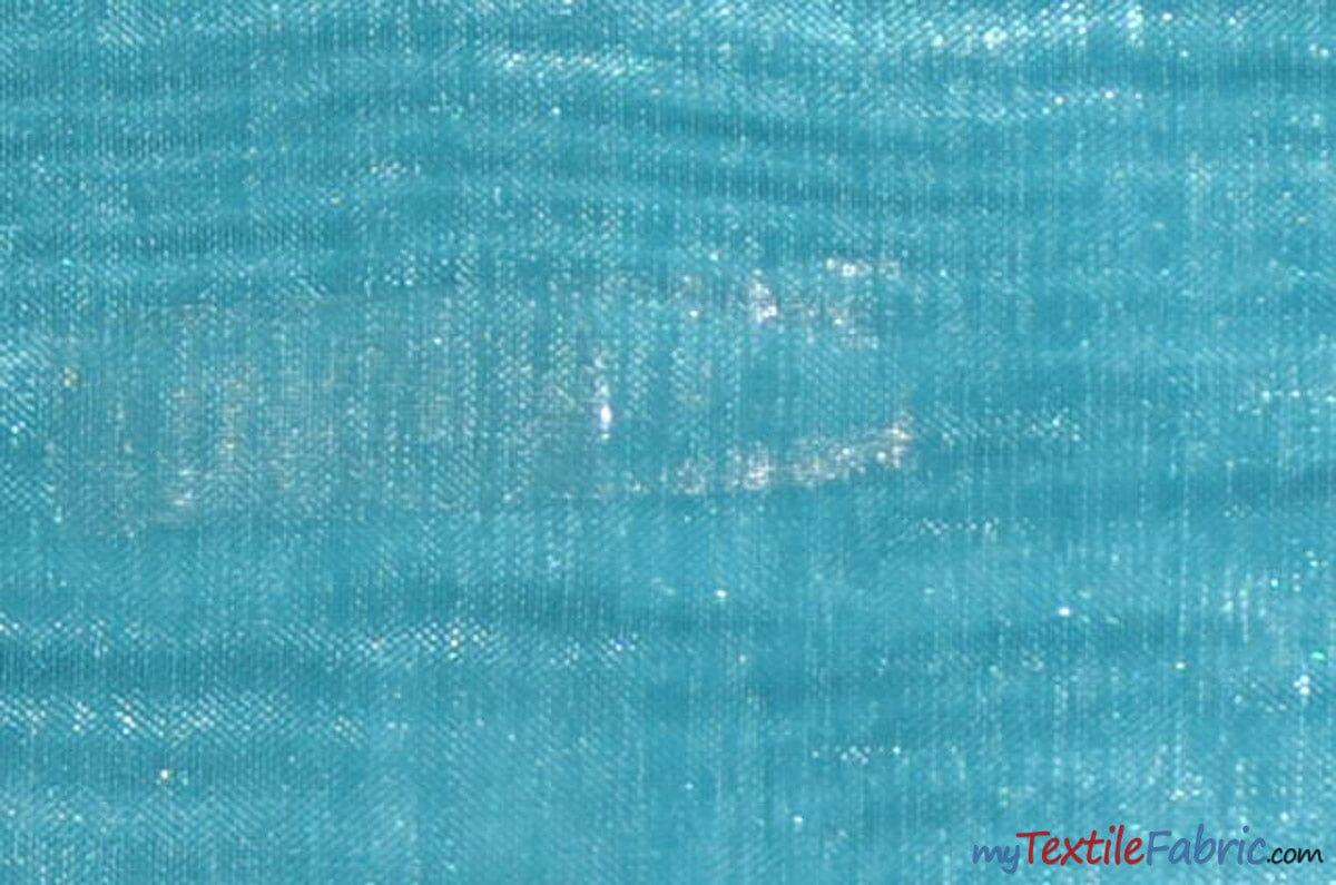 Soft and Smooth Mirror Organza Fabric | 60" Wide | Continuous Yards | Multiple Colors | Fabric mytextilefabric Yards Light Aqua