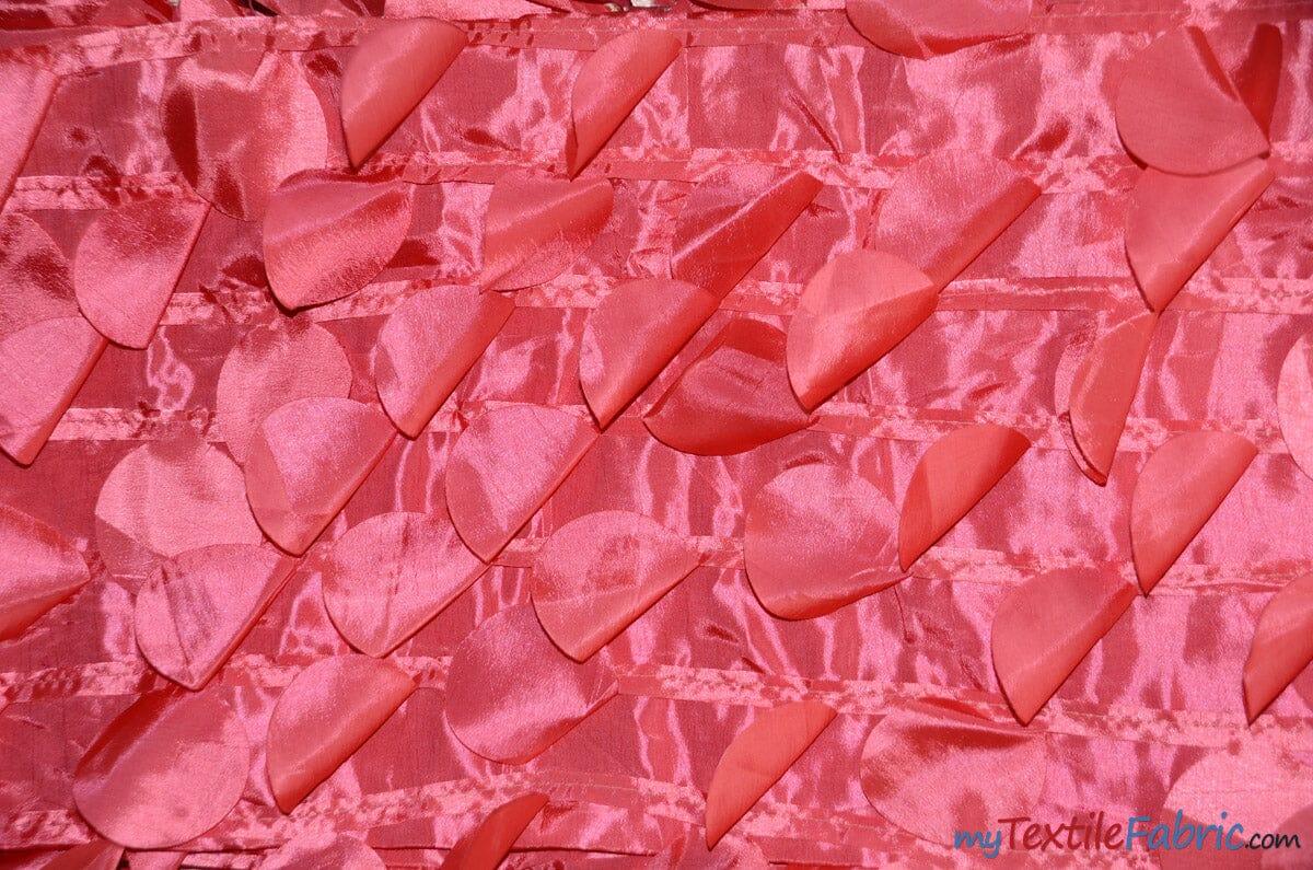 Petal Taffeta Fabric | Hanging Round Petal Taffeta | 57" Wide | Multiple Colors Fabric mytextilefabric Yards Light Coral