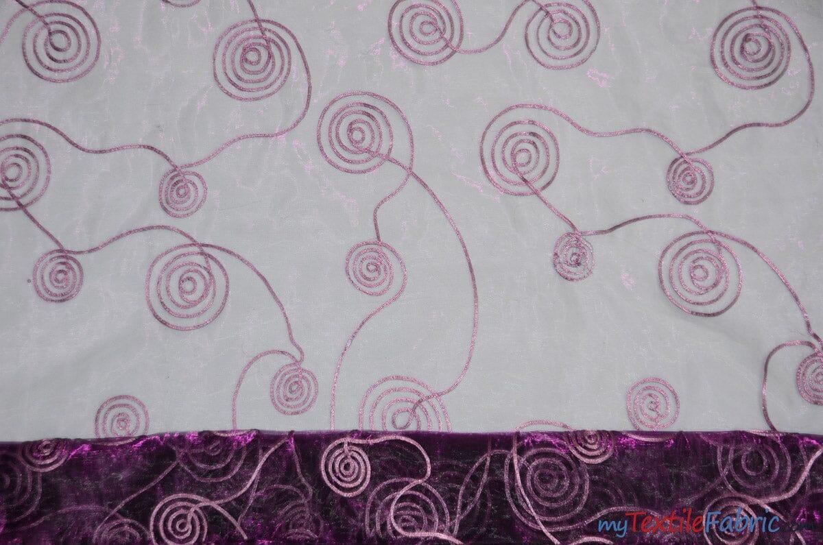 Donatello Organza Embroidery Fabric | Embroidered Floral Sheer | 54" Wide | Multiple Colors | Fabric mytextilefabric Yards Light Plum