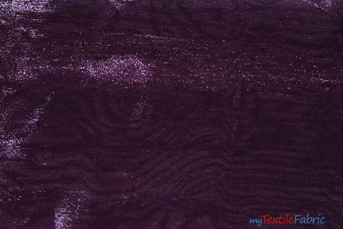 Crystal Organza Fabric | Sparkle Sheer Organza | 60" Wide | Continuous Yards | Multiple Colors | Fabric mytextilefabric Yards Light Plum