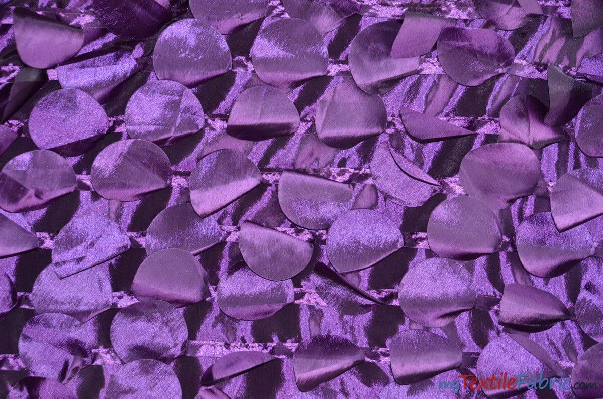 Petal Taffeta Fabric | Hanging Round Petal Taffeta | 57" Wide | Multiple Colors Fabric mytextilefabric Yards Light Plum