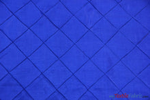 Load image into Gallery viewer, Taffeta Pintuck Fabric | 4&quot;x4&quot; Diamond | Diamond Taffeta Fabric | 58&quot; Wide | Multiple Colors | Continuous Yards | Fabric mytextilefabric Yards Light Royal Blue 
