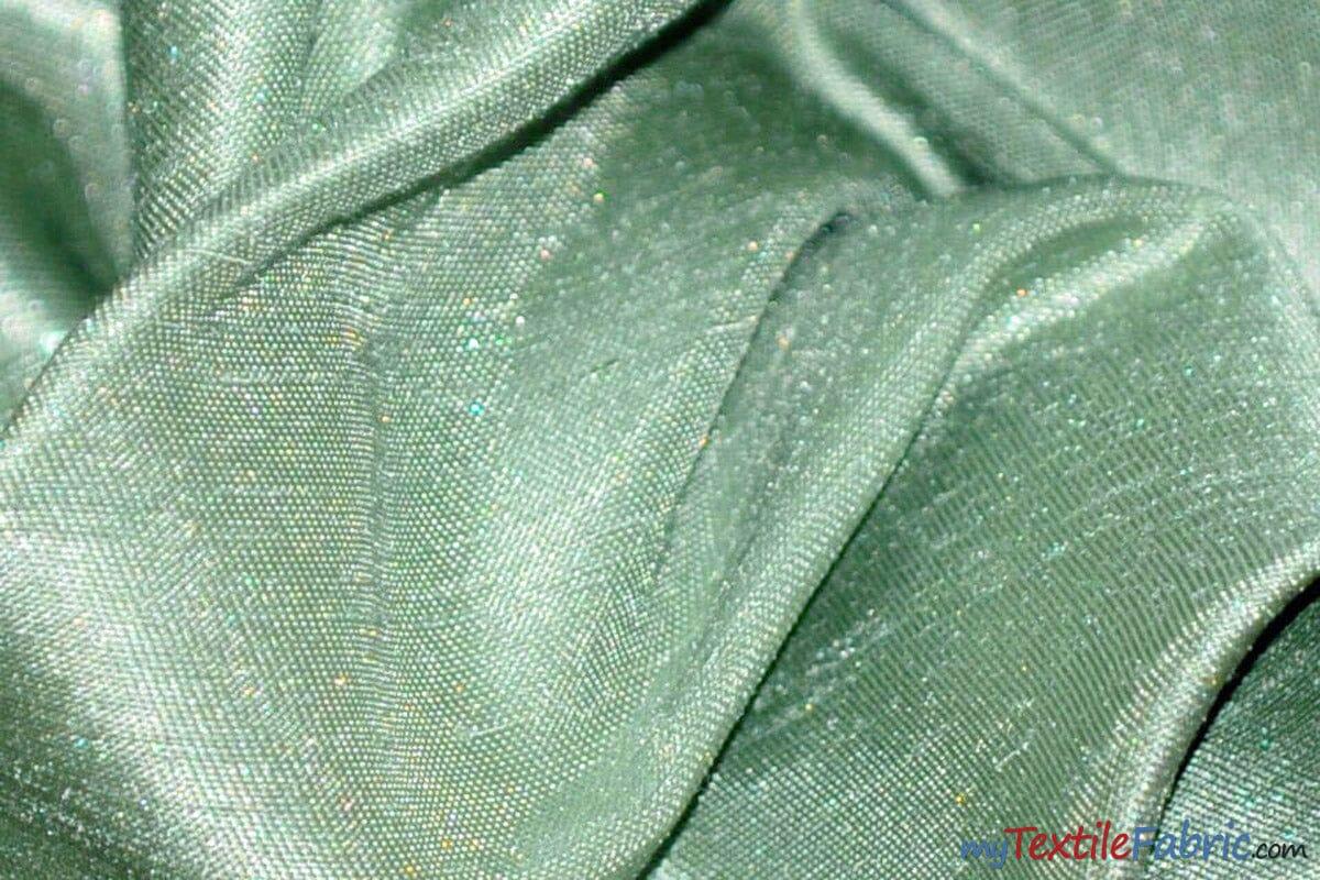 Shantung Satin Fabric | Satin Dupioni Silk Fabric | 60" Wide | Multiple Colors | Continuous Yards | Fabric mytextilefabric Yards Light Sage