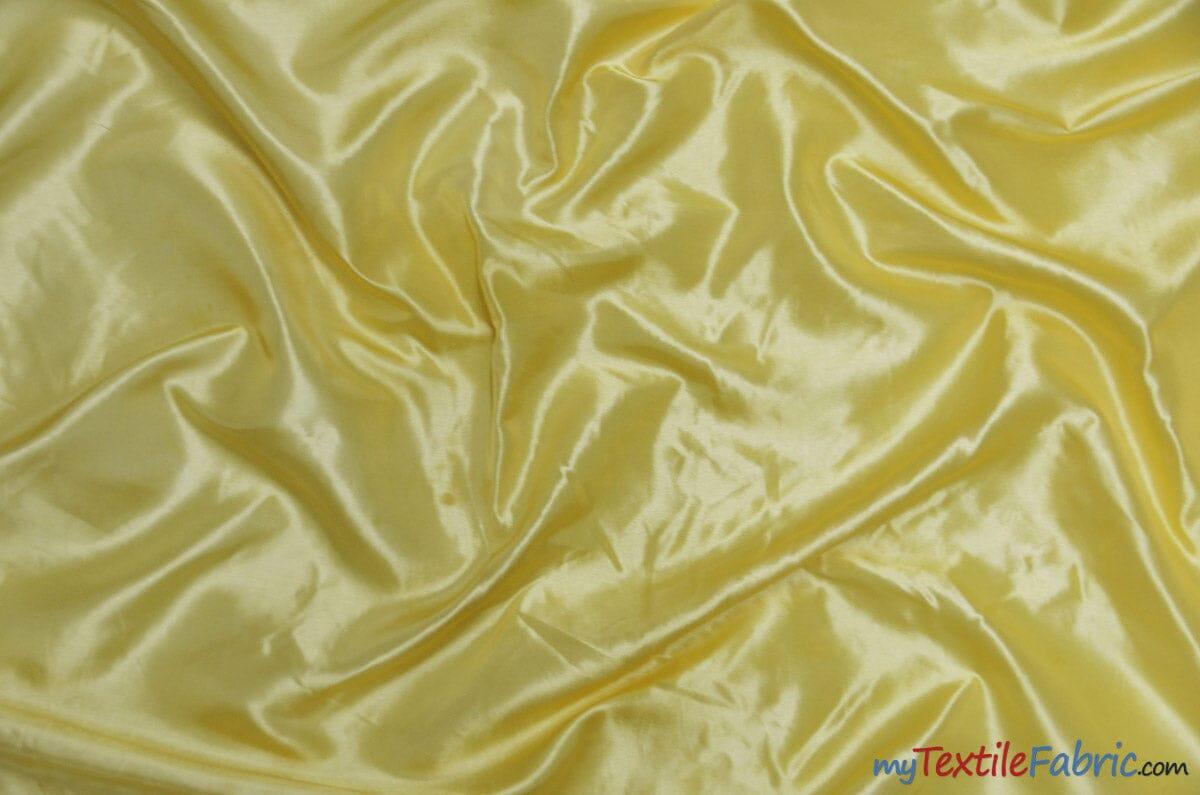 Taffeta Fabric | Two Tone Taffeta Fabric | Non Stretch Taffeta | 60" Wide | Multiple Solid Colors | Continuous Yards | Fabric mytextilefabric Yards Light Yellow