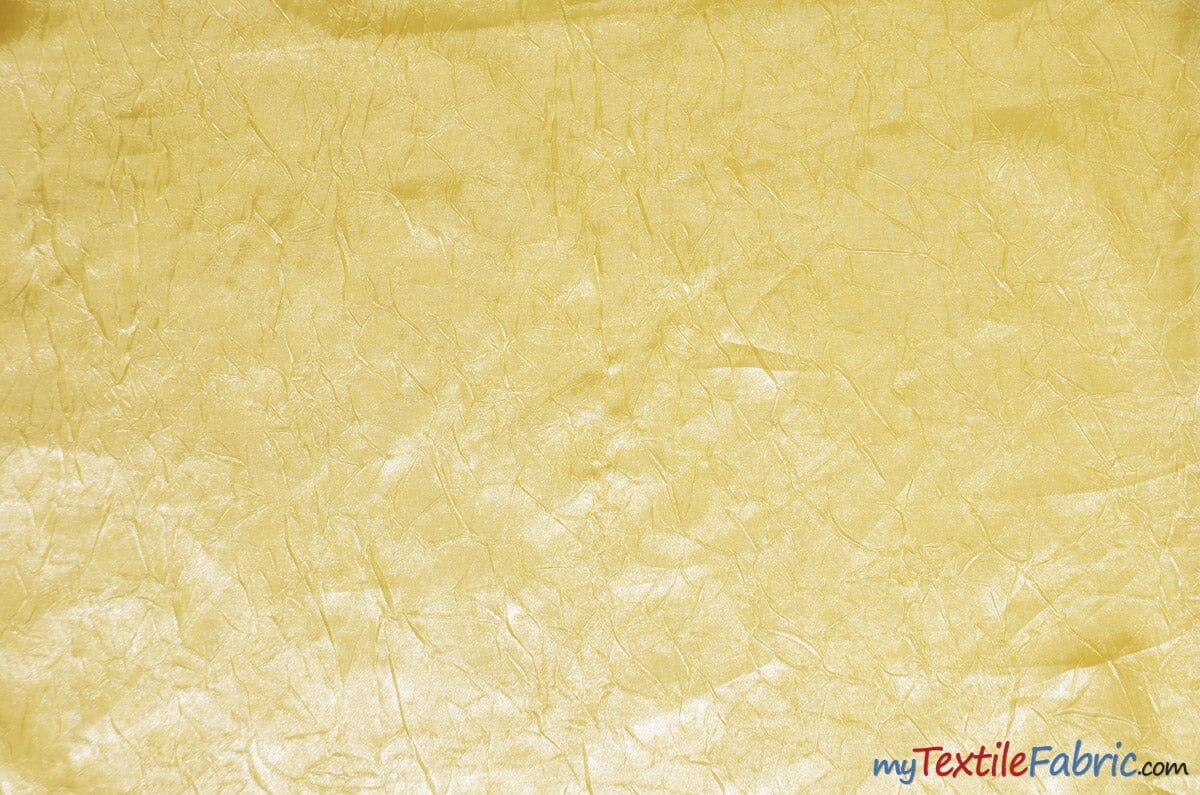Silky Crush Satin | Crush Charmeuse Bichon Satin | 54" Wide | Continuous Yards | Multiple Colors | Fabric mytextilefabric Yards Light Yellow