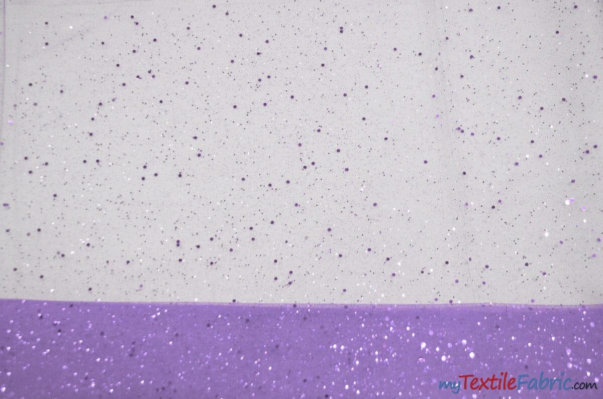 Tulle Glitter with Sequins and Glitter | 60" Wide | Multiple Colors | Glitter Tulle Fabric with Sequins Embellishments | Fabric mytextilefabric Yards Lilac