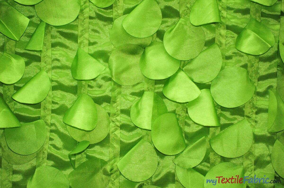 Petal Taffeta Fabric | Hanging Round Petal Taffeta | 57" Wide | Multiple Colors Fabric mytextilefabric Yards Lime
