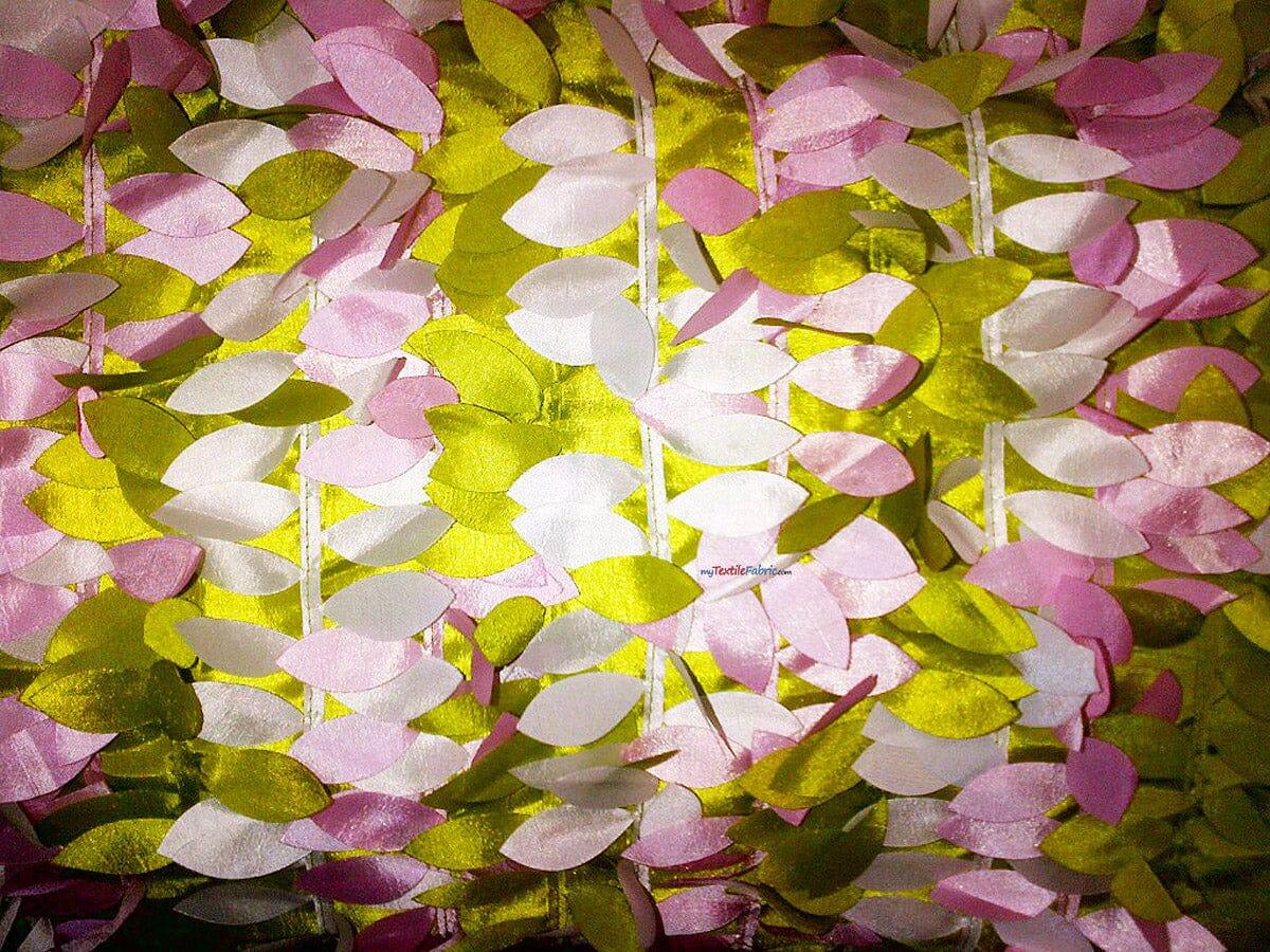 Leaf Taffeta | Hanging Leaf Taffeta | 57" Wide | Multiple Colors Available | Fabric mytextilefabric Yards Lime