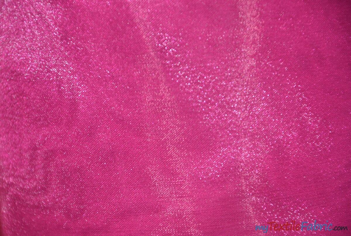 Crystal Organza Fabric | Sparkle Sheer Organza | 60" Wide | Continuous Yards | Multiple Colors | Fabric mytextilefabric Yards Magenta