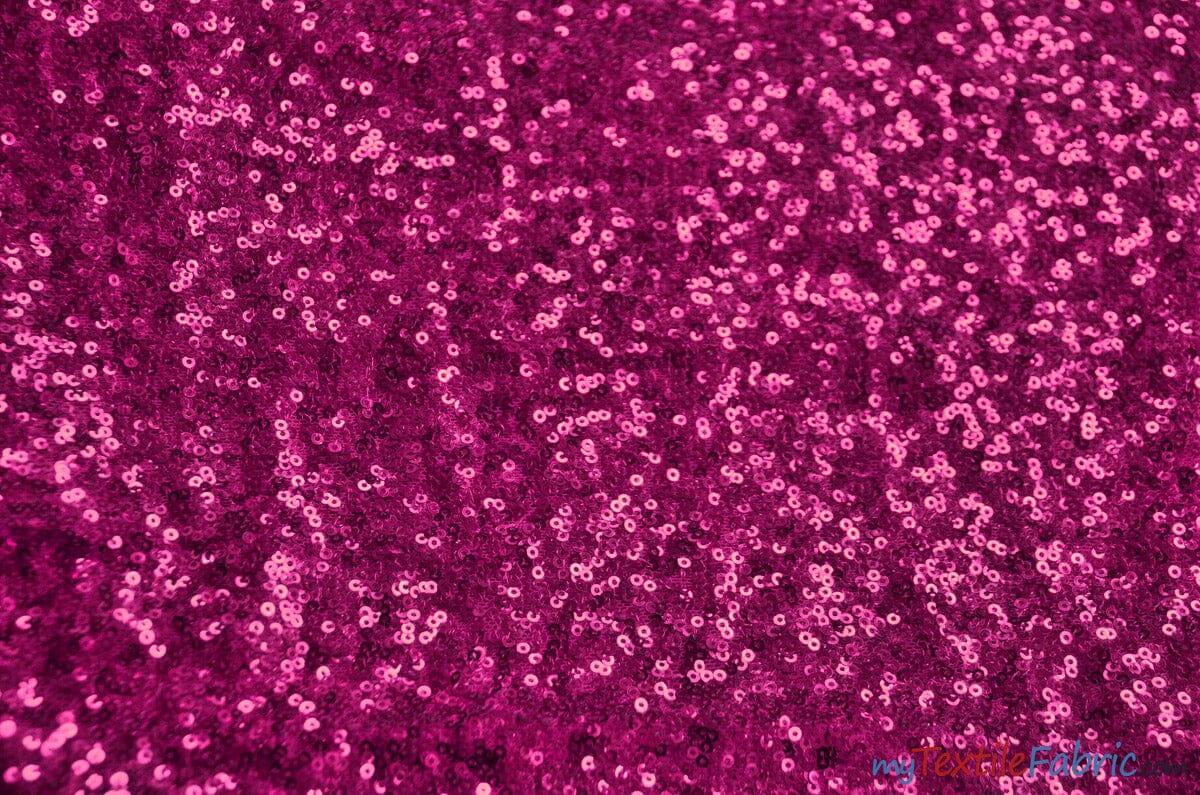 Glitz Mesh Sequins Fabric | 3mm Glitter Sequins | 52" Wide | Multiple Colors | Fabric mytextilefabric Yards Magenta