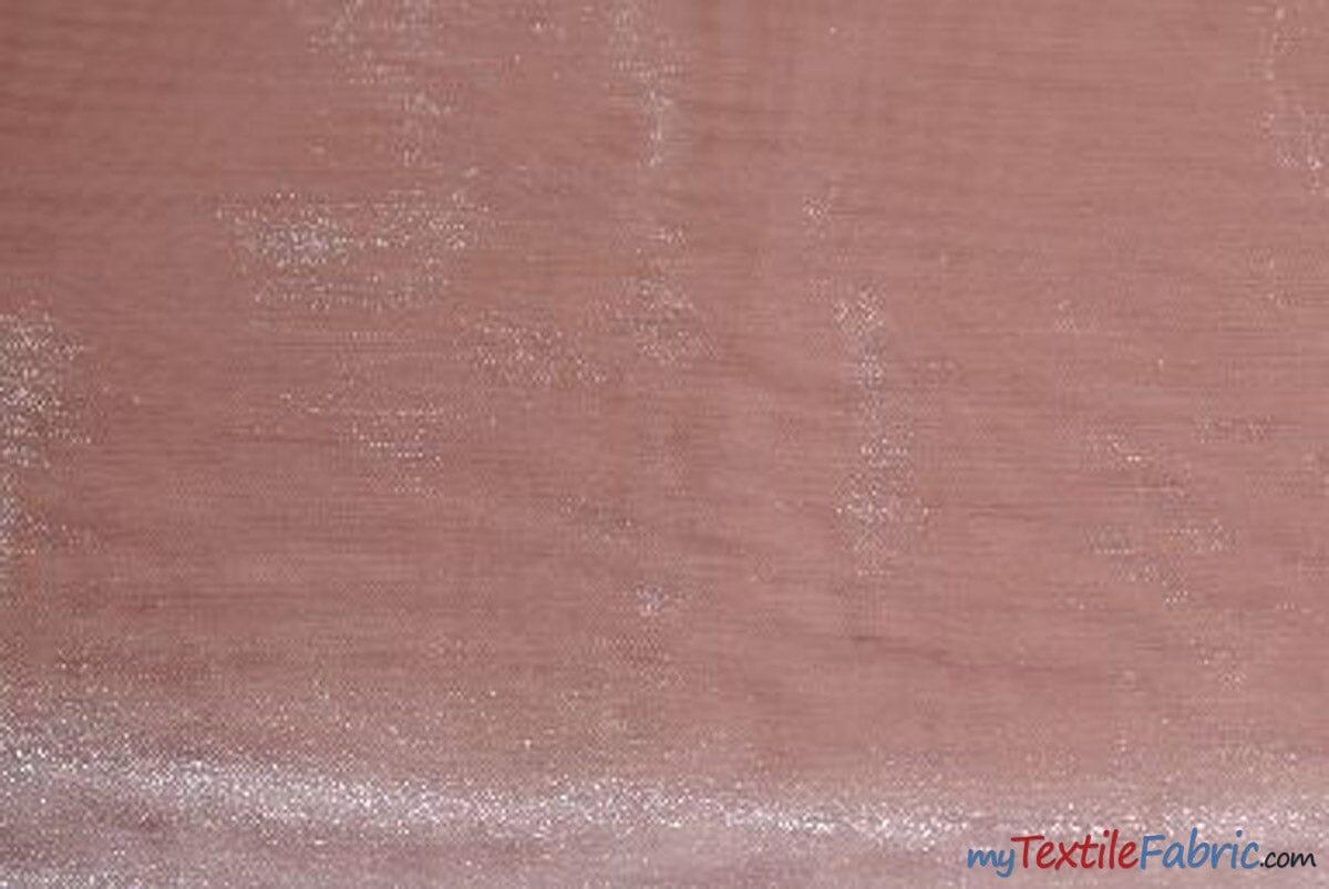 Crystal Organza Fabric | Sparkle Sheer Organza | 60" Wide | Continuous Yards | Multiple Colors | Fabric mytextilefabric Yards Mauve