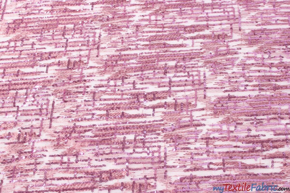 Sequins Everleigh Lace Fabric | Everleigh Embroidery | 52" Wide | Multiple Colors | Fabric mytextilefabric Yards Mauve