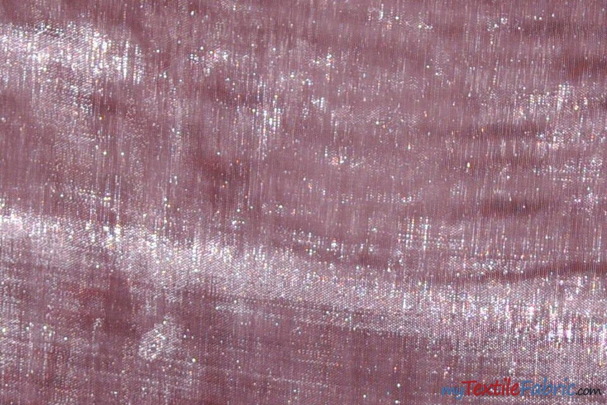 Soft and Smooth Mirror Organza Fabric | 60" Wide | Continuous Yards | Multiple Colors | Fabric mytextilefabric Yards Mauve