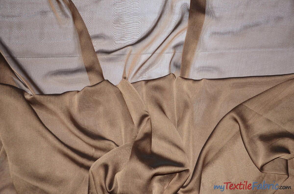 Two Tone Chiffon Fabric | Iridescent Chiffon Fabric | 60" Wide | Clean Edge | Multiple Colors | Continuous Yards | Fabric mytextilefabric Yards Medium Brown