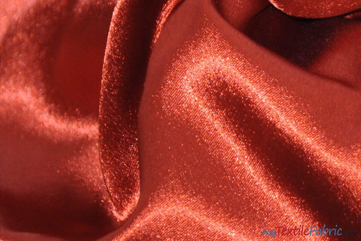 Superior Quality Crepe Back Satin | Japan Quality | 60" Wide | Continuous Yards | Multiple Colors | Fabric mytextilefabric Yards Medium Rust