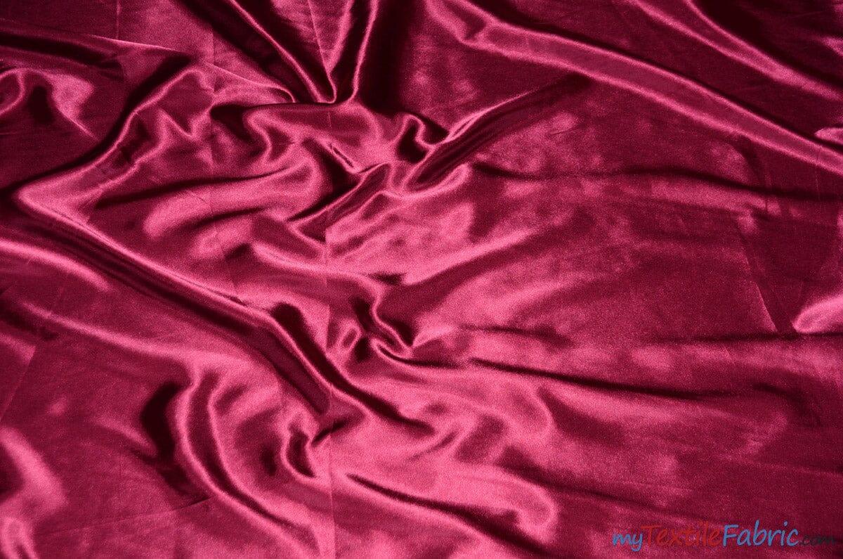 Silky Soft Medium Satin Fabric | Lightweight Event Drapery Satin | 60" Wide | Economic Satin by the Wholesale Bolt | Fabric mytextilefabric Bolts Merlot 0058