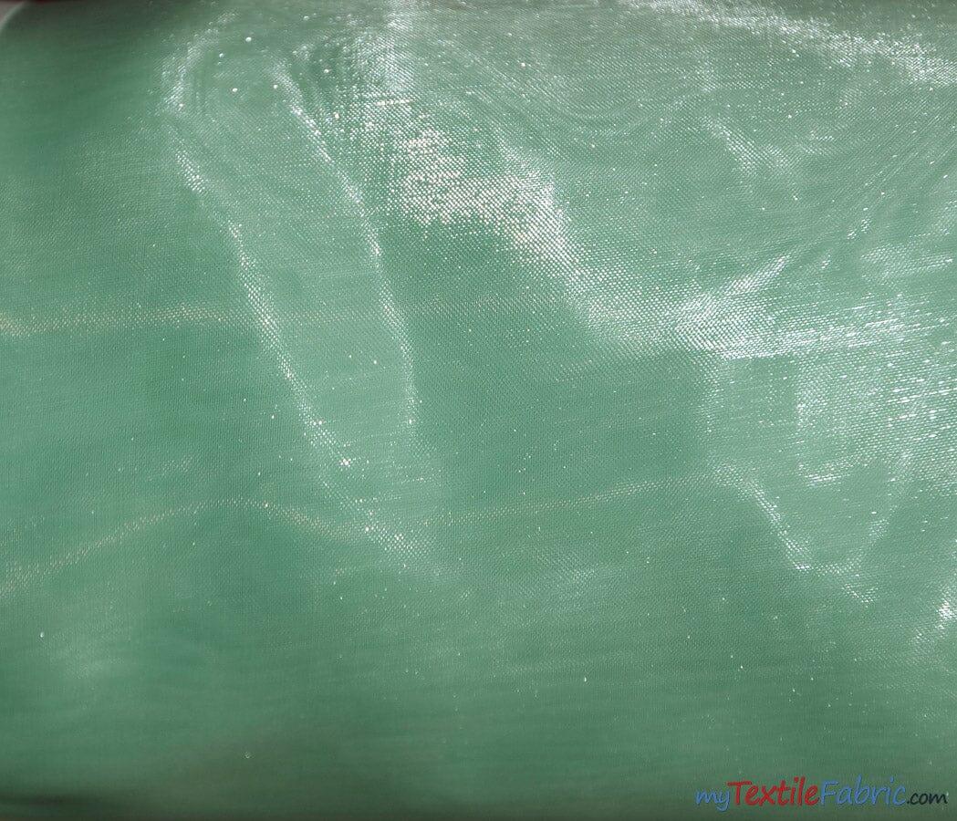 Soft and Smooth Mirror Organza Fabric | 60" Wide | Continuous Yards | Multiple Colors | Fabric mytextilefabric Yards Mint