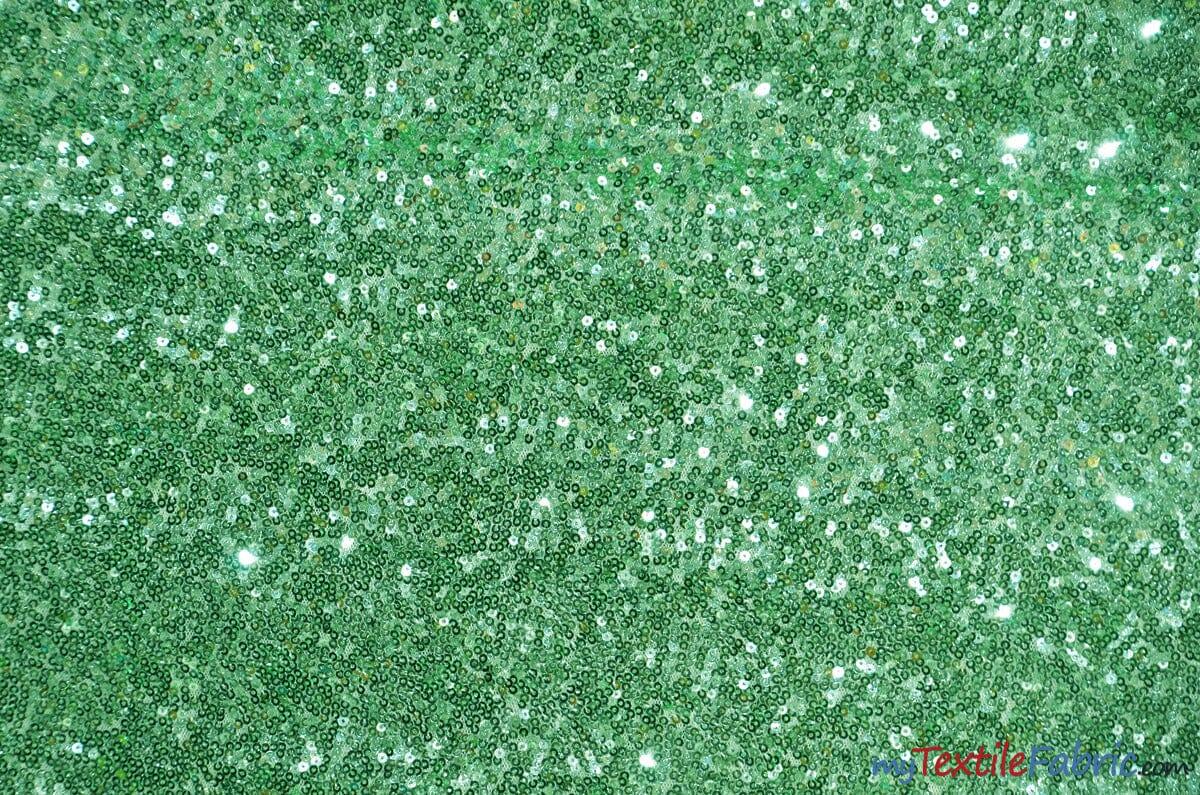 Glitz Mesh Sequins Fabric | 3mm Glitter Sequins | 52" Wide | Multiple Colors | Fabric mytextilefabric Yards Mint Shiny