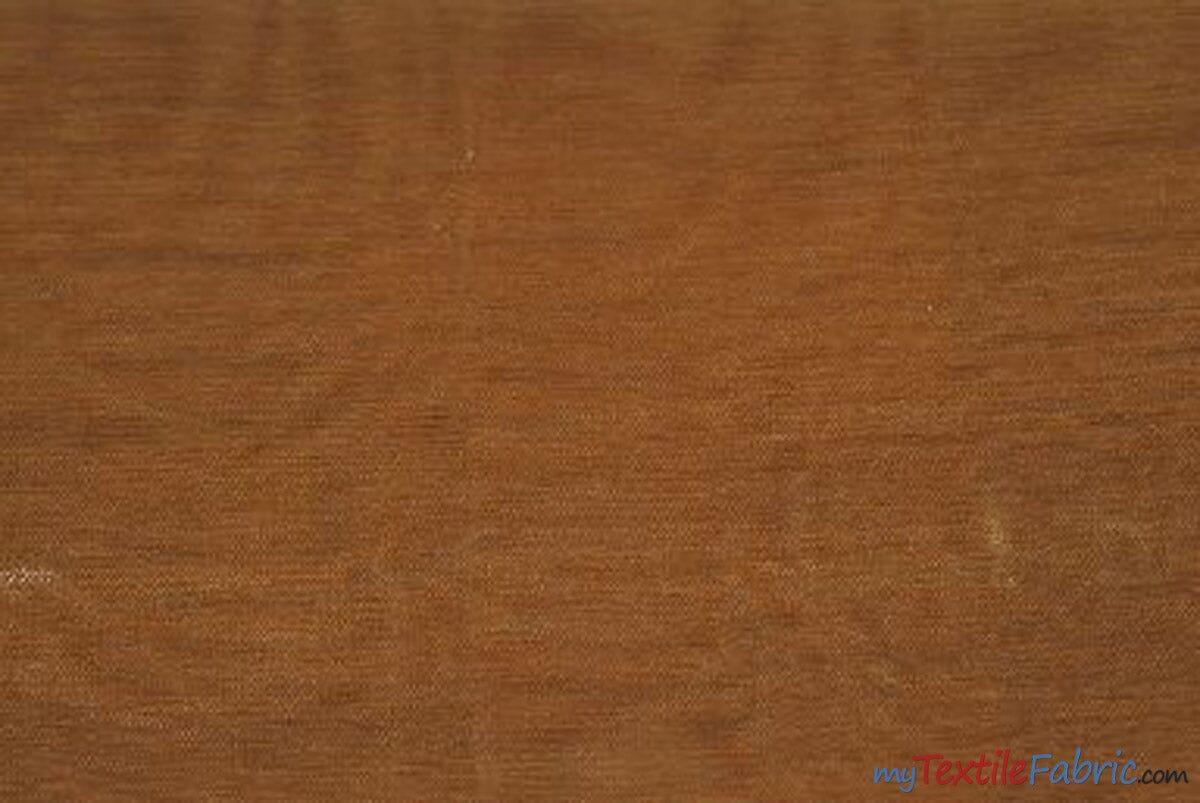 Crystal Organza Fabric | Sparkle Sheer Organza | 60" Wide | Continuous Yards | Multiple Colors | Fabric mytextilefabric Yards Mocha