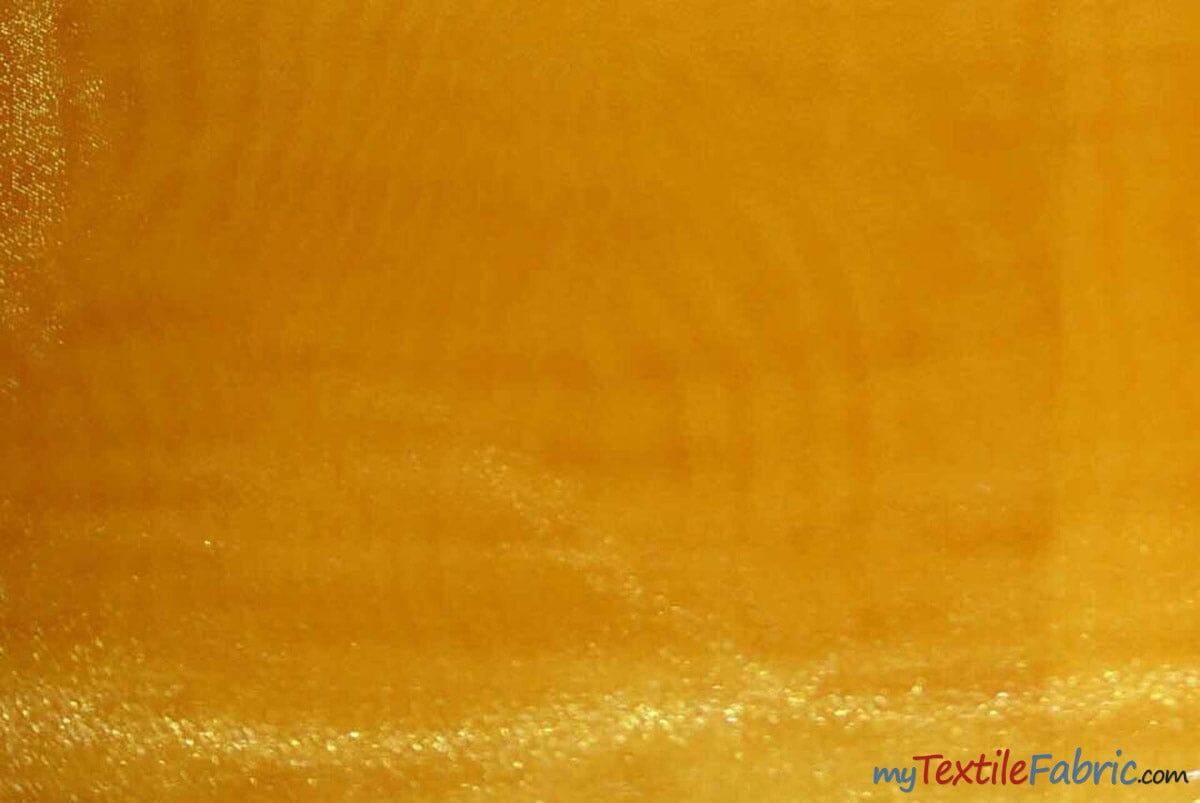 Crystal Organza Fabric | Sparkle Sheer Organza | 60" Wide | Continuous Yards | Multiple Colors | Fabric mytextilefabric Yards Mustard