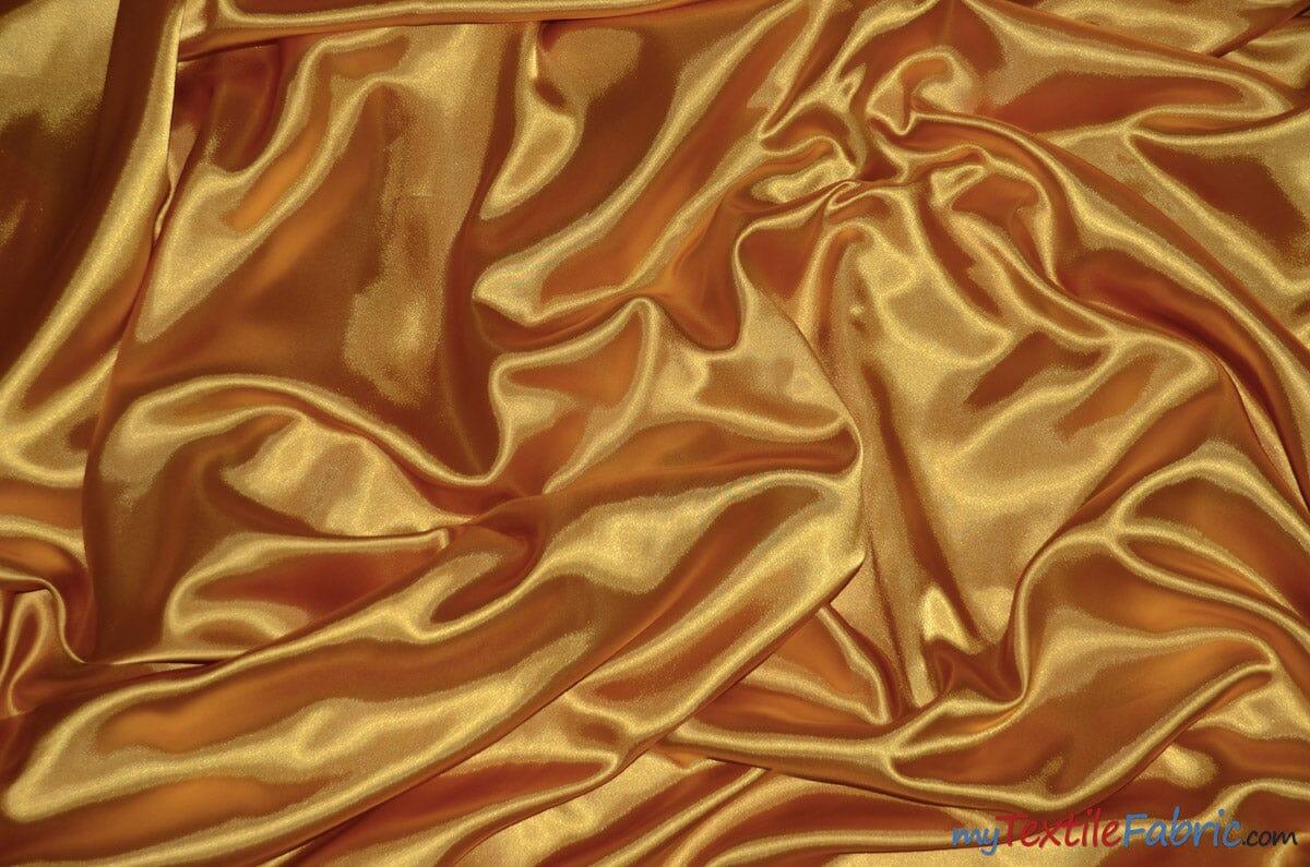 Silky Soft Medium Satin Fabric | Lightweight Event Drapery Satin | 60" Wide | Economic Satin by the Wholesale Bolt | Fabric mytextilefabric Bolts Mustard 0020