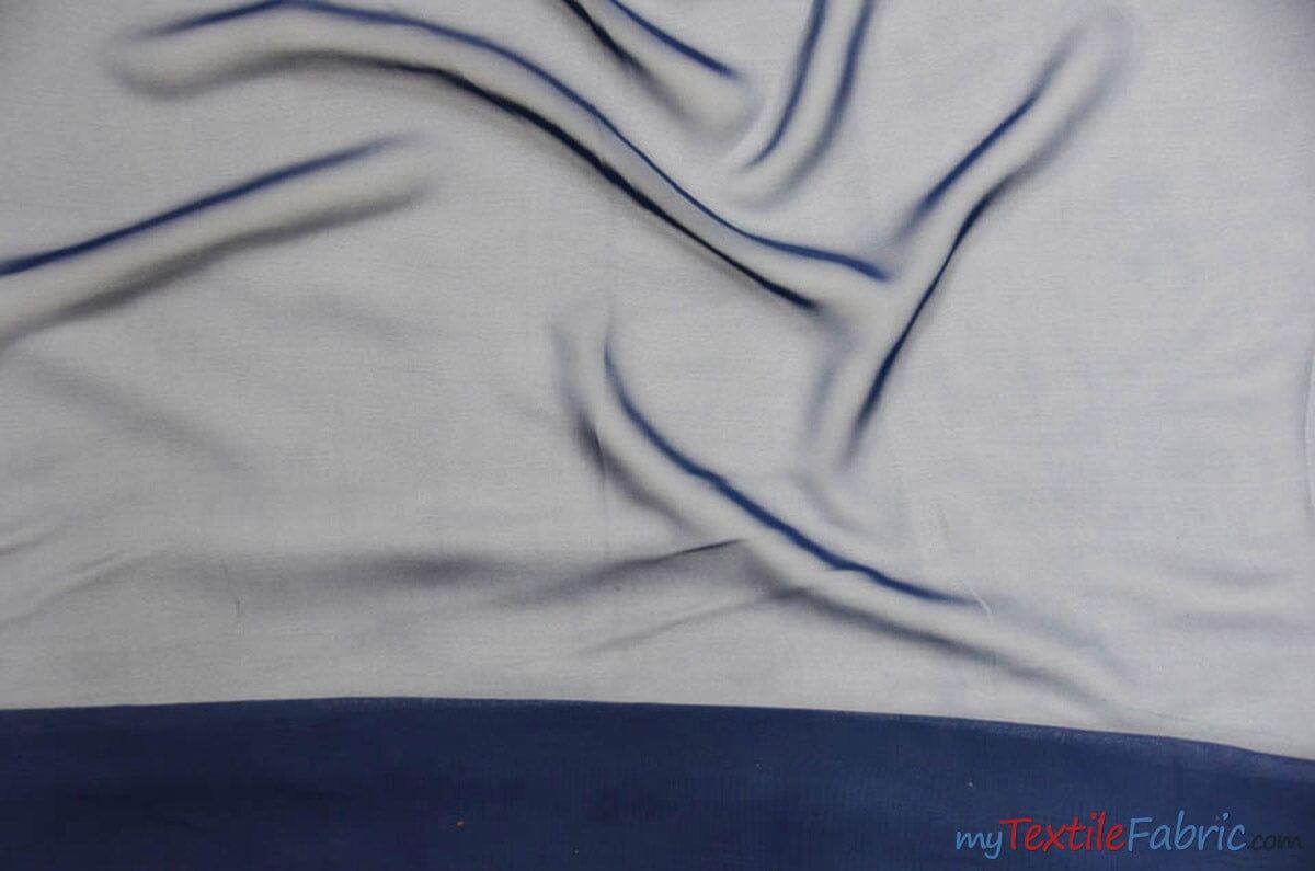 Double Georgette Fabric | 100% Polyester | 60" Wide | Multiple Colors | Poly Georgette Fabric | Fabric mytextilefabric Yards Navy Blue