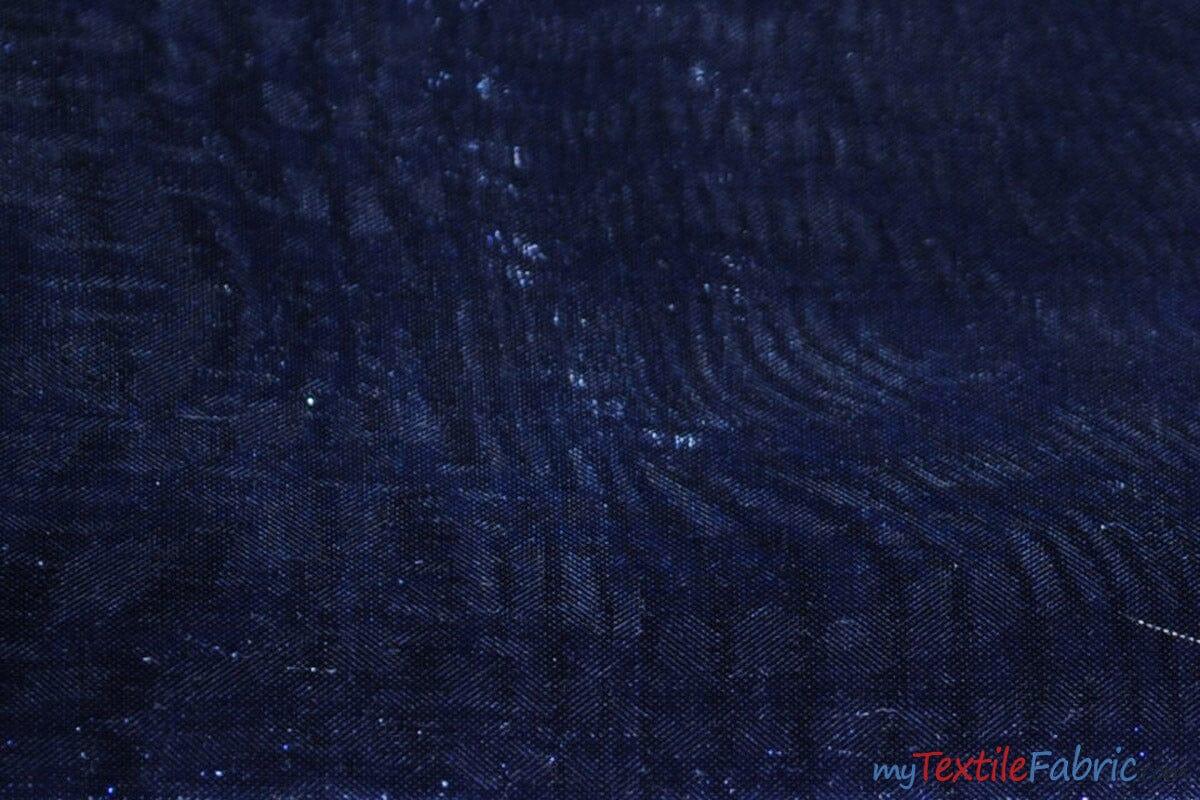 Soft and Smooth Mirror Organza Fabric | 60" Wide | Continuous Yards | Multiple Colors | Fabric mytextilefabric Yards Navy Blue