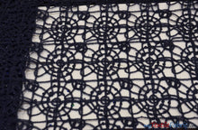 Load image into Gallery viewer, Open Weave Chain Chemical Lace Fabric | 50&quot; Wide | 10 Colors | Fabric mytextilefabric Yards Navy Blue 
