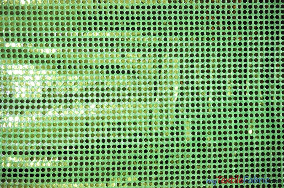 Confetti Dot Sequins Fabric | 6mm Sequins Fabric | 45" Wide | Glued 6mm Sequins Fabric | Costume Cosplay Fashion Decoration | Fabric mytextilefabric Yards Neon Green
