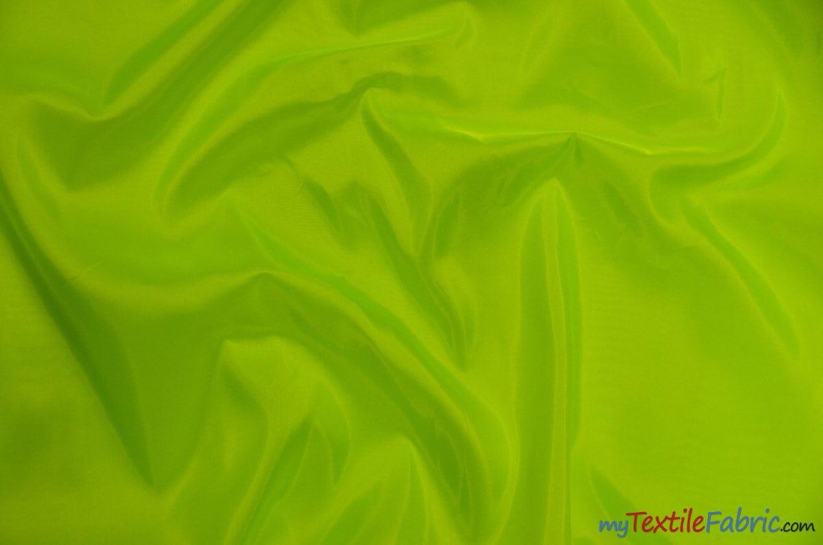 Taffeta Fabric | Two Tone Taffeta Fabric | Non Stretch Taffeta | 60" Wide | Multiple Solid Colors | Continuous Yards | Fabric mytextilefabric Yards Neon Green
