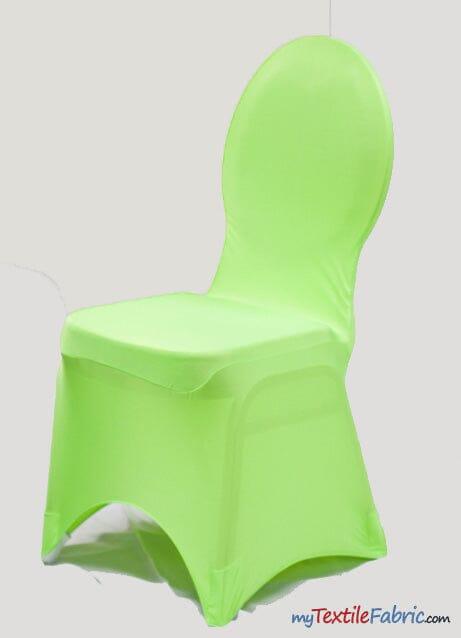Spandex Chair Cover For Banquet Chairs | Chair Cover for Wedding, Event, Ballroom | Stretch Chair Cover | Multiple Colors | Fabric mytextilefabric By Piece Neon Green
