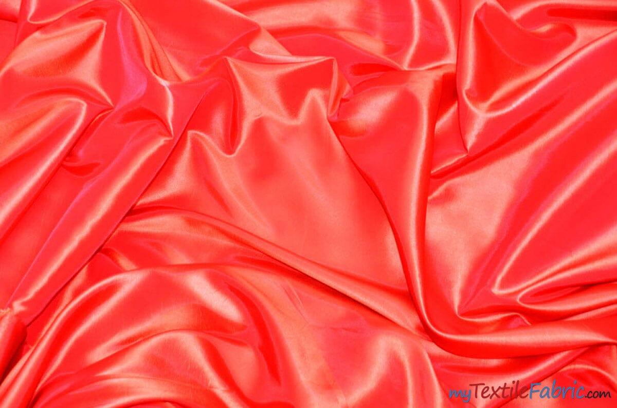 Taffeta Fabric | Two Tone Taffeta Fabric | Non Stretch Taffeta | 60" Wide | Multiple Solid Colors | Continuous Yards | Fabric mytextilefabric Yards Neon Orange