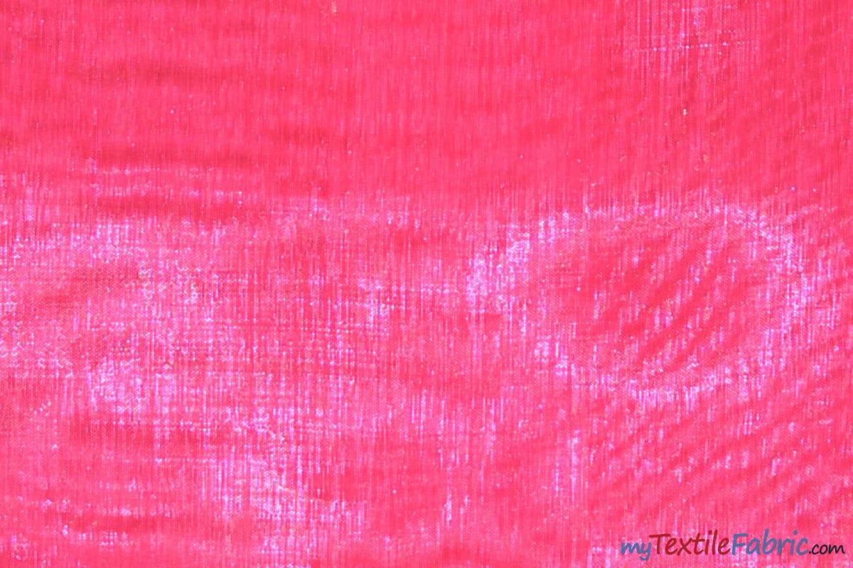 Soft and Smooth Mirror Organza Fabric | 60" Wide | Continuous Yards | Multiple Colors | Fabric mytextilefabric Yards Neon Pink