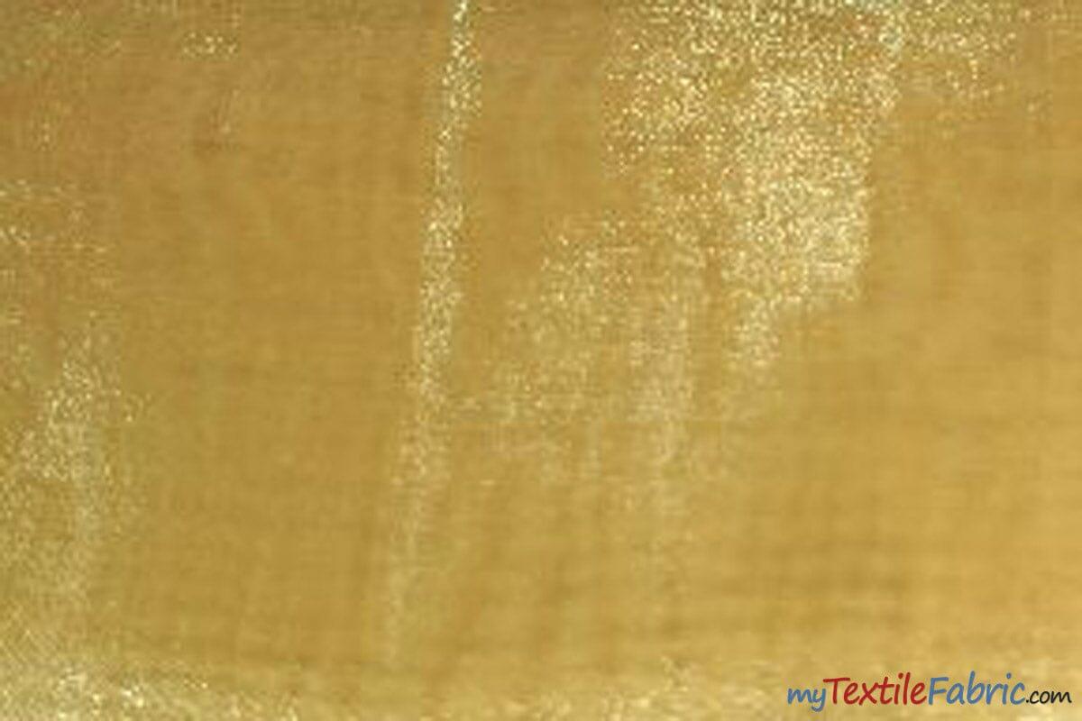 Crystal Organza Fabric | Sparkle Sheer Organza | 60" Wide | Continuous Yards | Multiple Colors | Fabric mytextilefabric Yards Night Gold