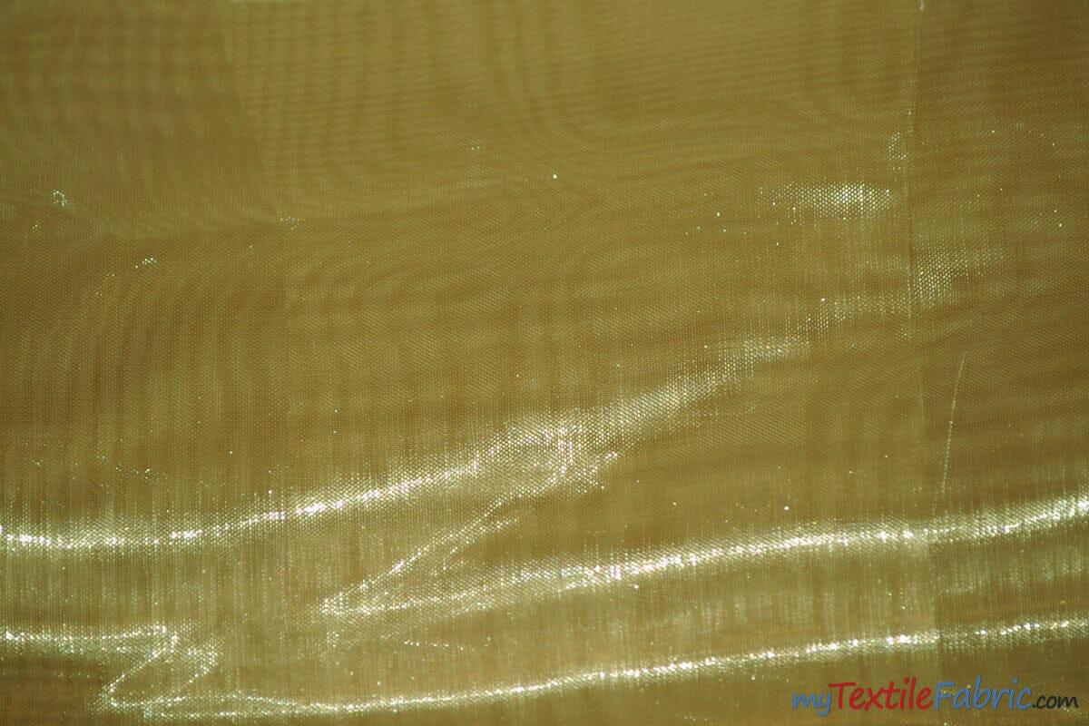 Soft and Smooth Mirror Organza Fabric | 60" Wide | Continuous Yards | Multiple Colors | Fabric mytextilefabric Yards Night Gold