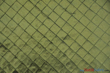 Load image into Gallery viewer, Taffeta Pintuck Fabric | 2&quot;x2&quot; Diamond | Diamond Taffeta Fabric | 54&quot; Wide | Multiple Colors | Fabric mytextilefabric Yards Olive 
