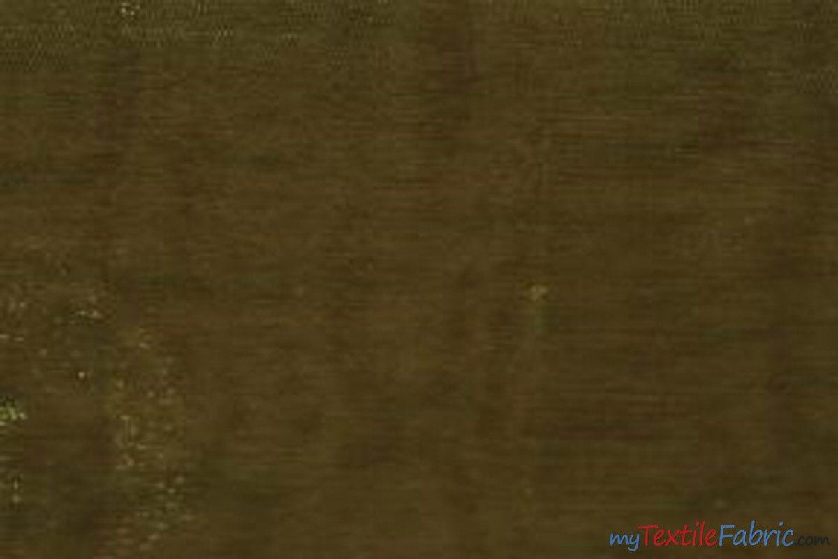 Crystal Organza Fabric | Sparkle Sheer Organza | 60" Wide | Continuous Yards | Multiple Colors | Fabric mytextilefabric Yards Olive